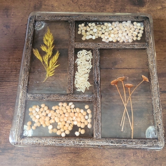 Vintage Other - Handmade Vintage Botanical Resin Tray / Wall Art